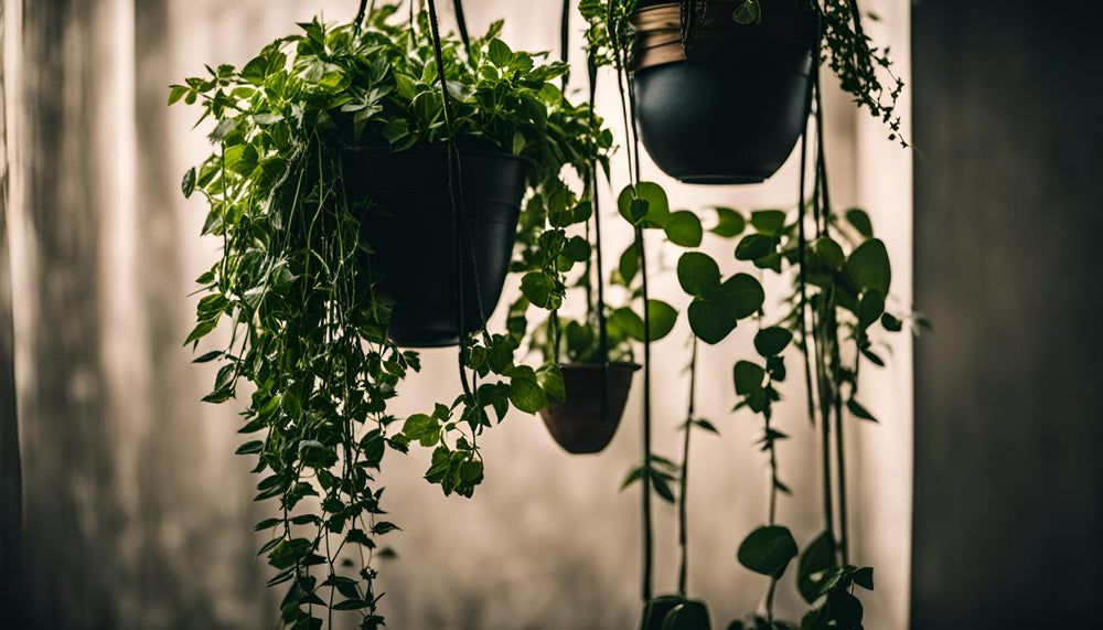 De verschillende stijlen van hangende planten