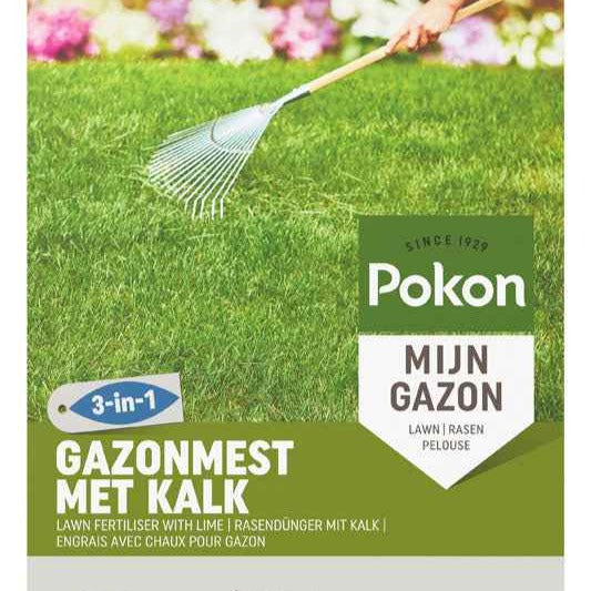 Verkoop Pokon gazonmest met kalk -