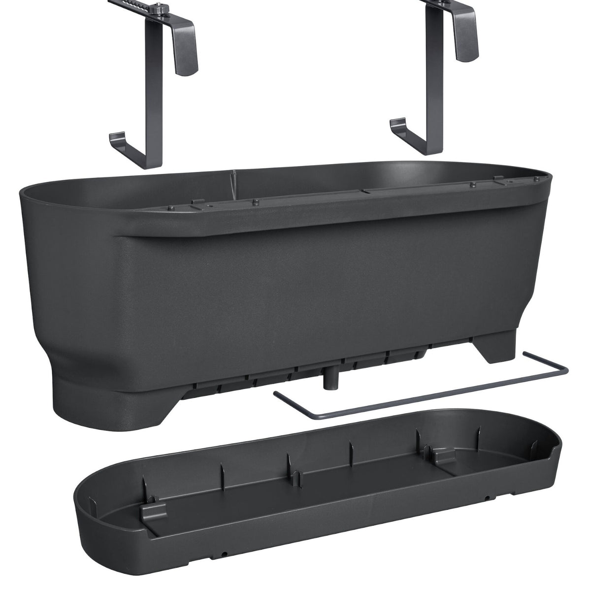 Bloem- en plantenbakken - Elho balconette Greenville easy balcony living black -
