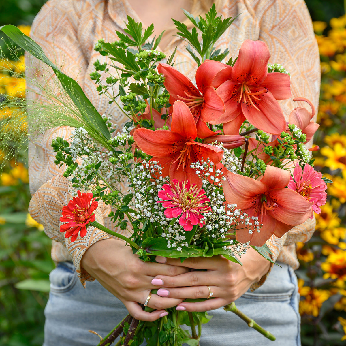 Aziatische lelies en veldbloemen Mix - Lilium asiaticum red - Bakker