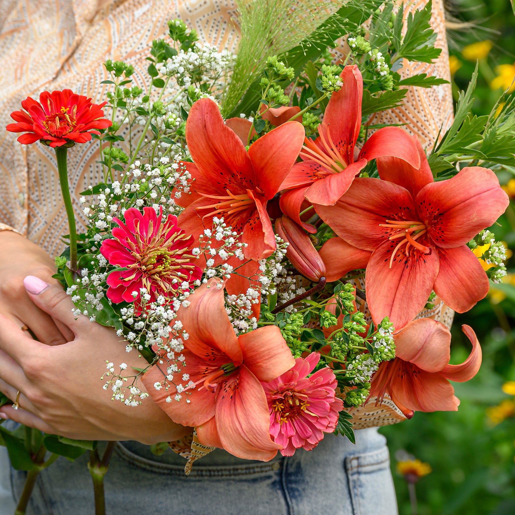 Lilium asiaticum red - Aziatische lelies en veldbloemen Mix - Lelie