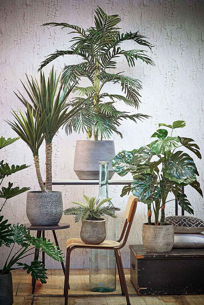 Kunstplant Areca palm Dypsis incl. sierpot rond kunststof - Kunstplanten