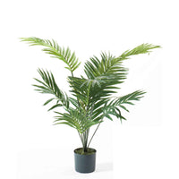 Kunstplant Areca palm Dypsis incl. sierpot zwart - Groene kunstplanten