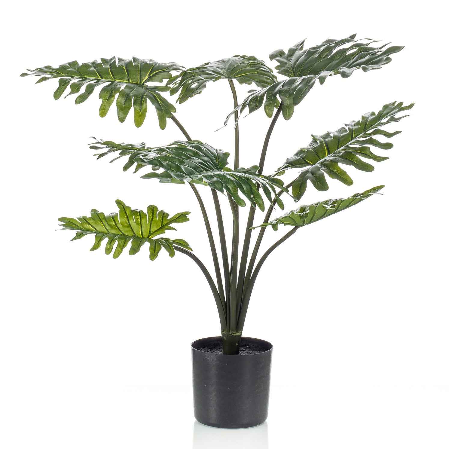 Kunstplant Philodendron incl. sierpot zwart - Groene kunstplanten
