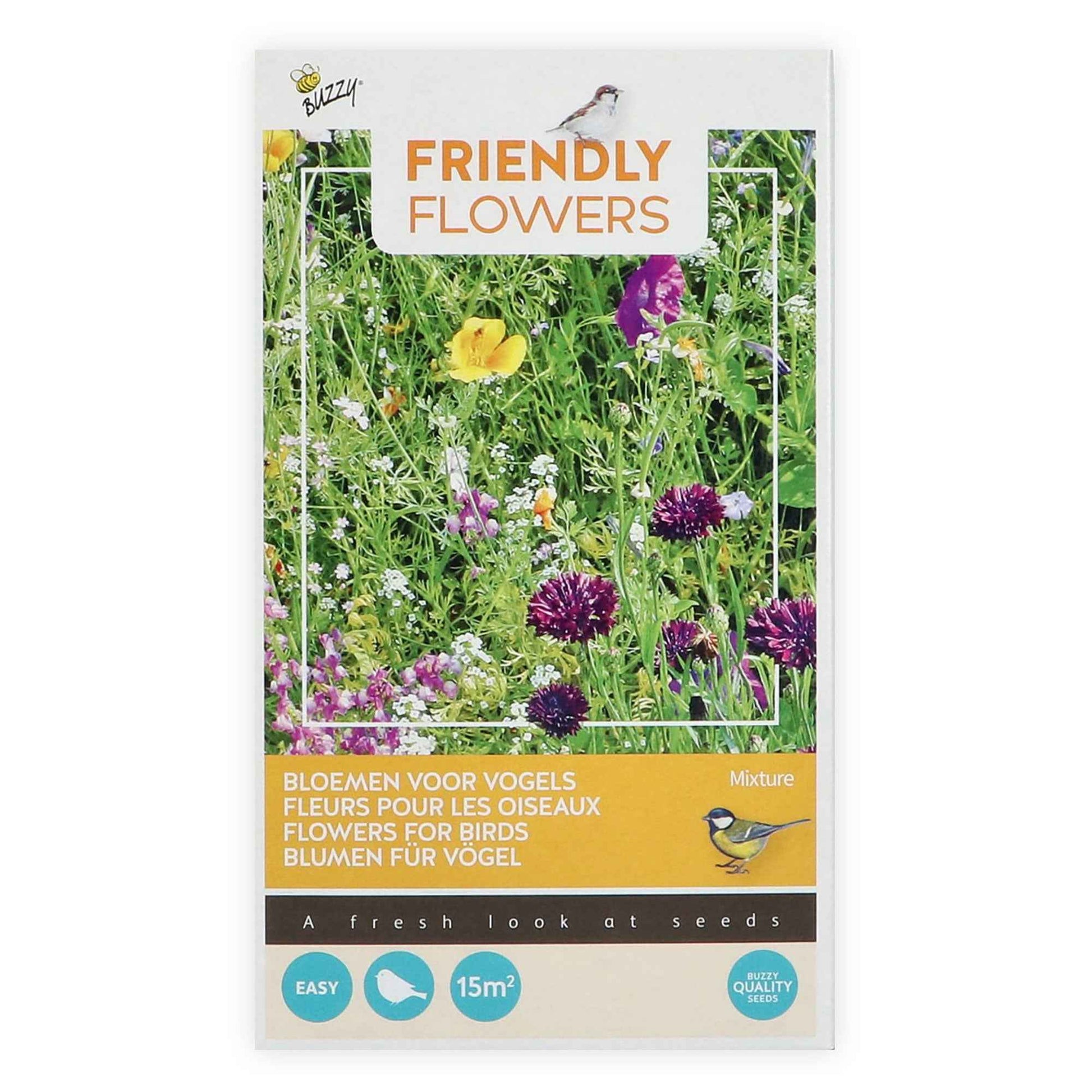 Vogellokkende bloemen - Friendly Flowers Mix incl. granulaat - Bloemzaden - Bloemzaden