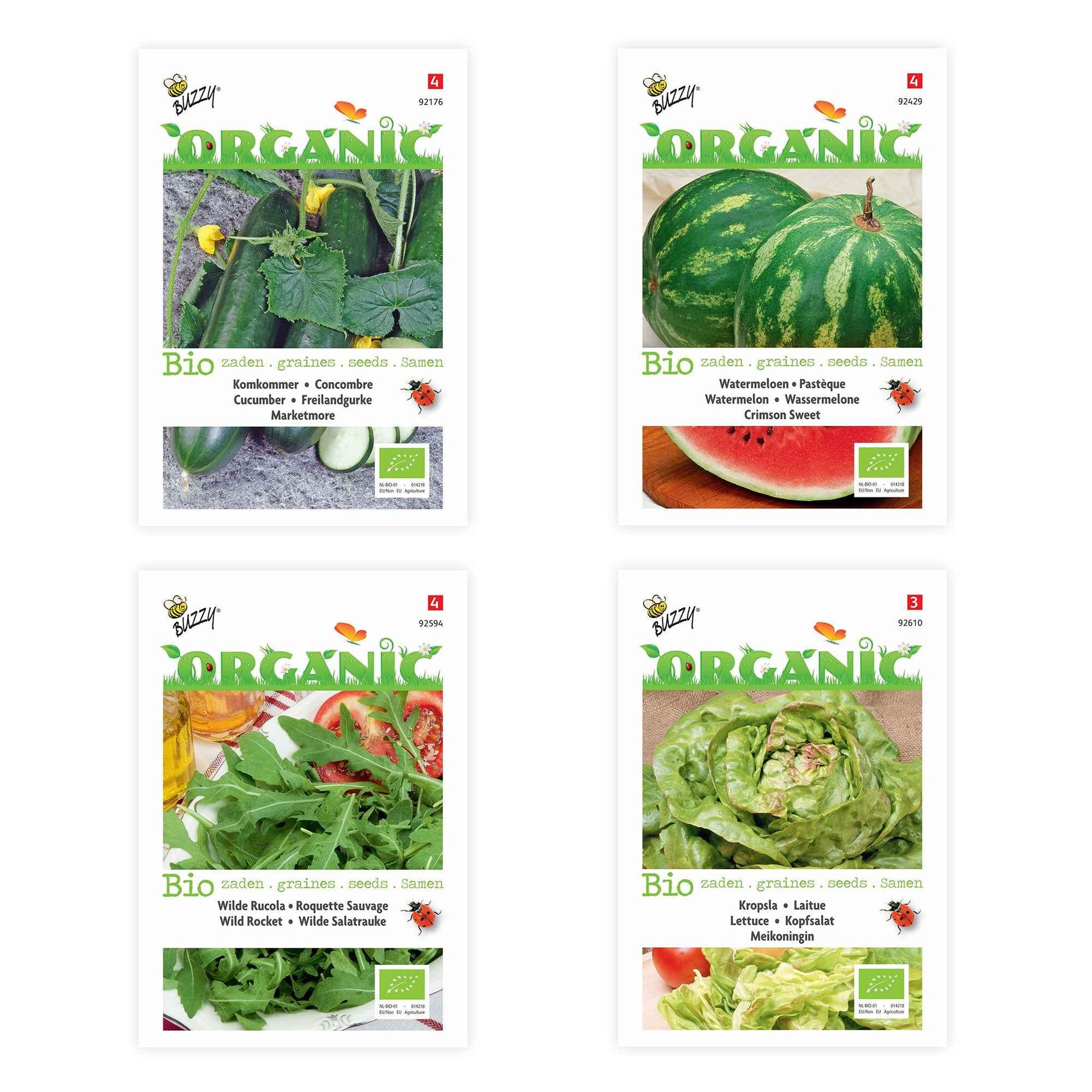 Zomerpakket Zalige Zomer - Biologische groentezaden, kruidenzaden, fruitzaden - Biologische tuinplanten