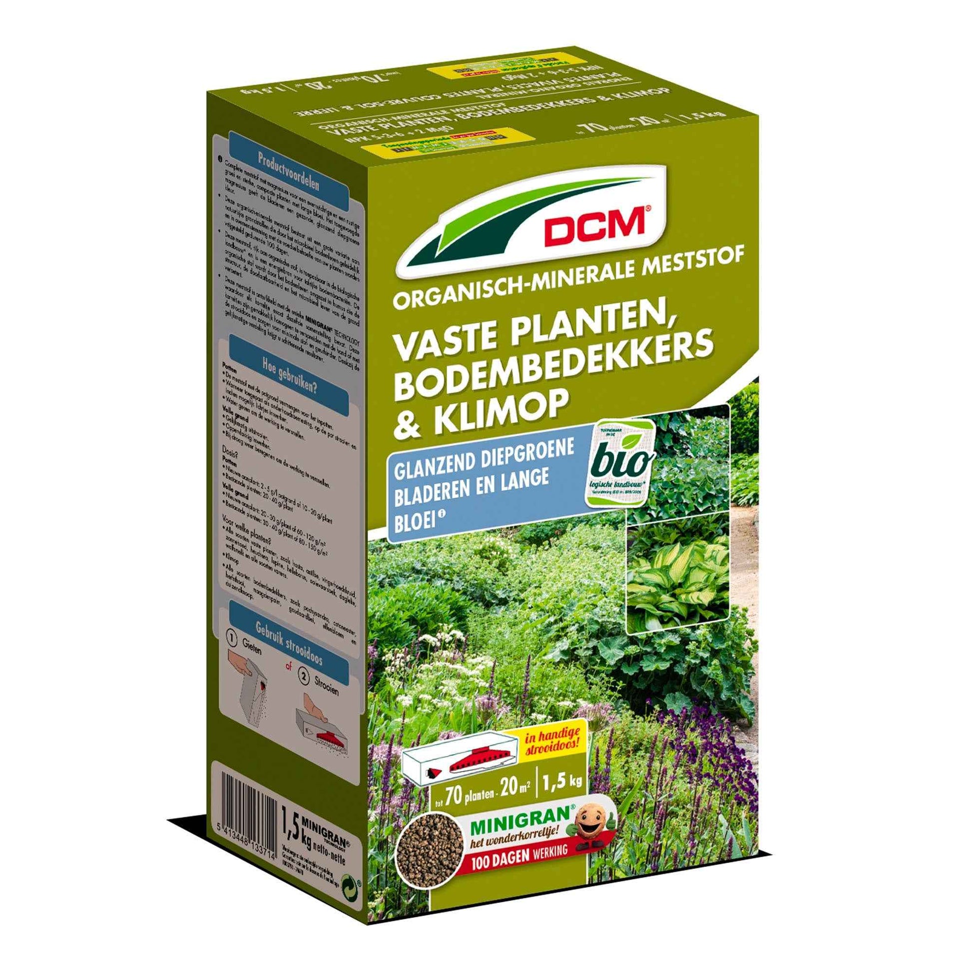 Plantenvoeding voor vaste planten, bodembedekkers & klimop - Biologisch 1,5 kg - DCM - Biologische plantenvoeding