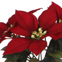 Kunst kerstster Poinsettia rood-groen - Kerstdecoratie