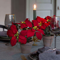 Kunst kerstster Poinsettia rood-groen - Kerstcollectie